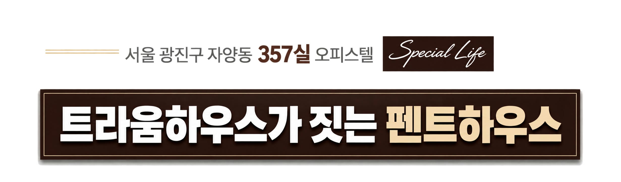 서울 광진구 자양동 357실 오피스텔 — 트라움하우스가 짓는 펜트하우스
